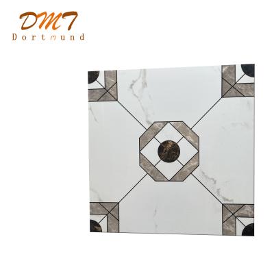 China Modern pupular glazed ceramic tiles of modern marble home living room metallic tiles for hall 600x600mm for sale