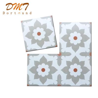 China Rustic Tile Manufacturer Glazed Metallic Tiles Flower Piece Ceramic Tiles Flower Floor Tiles for sale