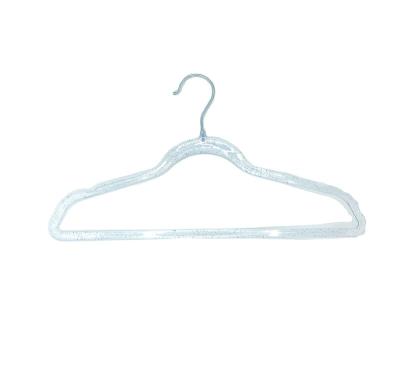 China Bathroom factory manufactures coated hangers wholesale with blue glitter hangers for sale