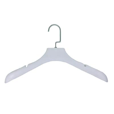 China Wardrobe manufacturer direct sales pink high quality white plastic suit coat hangers greyish clothing store for sale