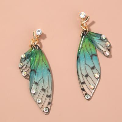 China 2021 FASHIONABLE Long Cicada Wing Earrings Simulation Butterfly Wing Earrings Personalized Animal Earrings for sale