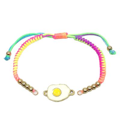 China Colorful Environmental Protection DIY Adjustable Female Woven Friendship Bracelet Wristband Cotton Thread Handmade Round 18cm for sale