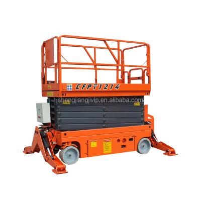 China Small Type Self Propelled Type Scissor Lift Manual Lift Wheels 4m Crawler Scissor Lift Track Easy Operation Equipment for sale