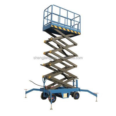 China Easy Operation Safety Convenience Mobile Aerial Work Drive Hydraulic Electric Scissor Lift Manlift For Sale for sale