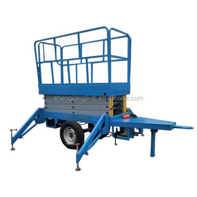 China New Hot Popular Easy Operation Safety Convenience Mobile Electric Trailer Mounted Scissor Lift 10m For Fast for sale