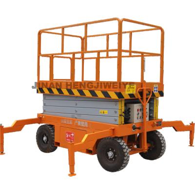 China Construction Works 10m Aerial Vertical Mobile Scissor Lift Platform Hydraulic Manlift For Sale for sale