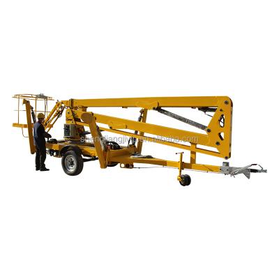 China Easy Operation Safety Convenience Trailer Mounted Hinged Type Hydraulic Aerial Work Boom Lift Crank Arm Platform for sale