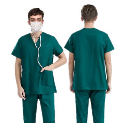 China Disposable Nurses and Doctors Clothing Washcloths Surgical Slit Suit Coveralls Green Safe Short Sleeves Scrub Suit for sale