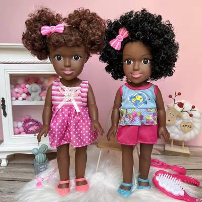 China Soft Blow 14 Inch Blonde Hairstyle African Doll for sale