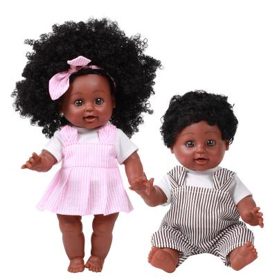 China 12inch Silicone Vinyl Vinyl Dolls Movable Reborn Movable Black Doll Reborn Joint Brown Doll Best Gift Toy Birthday Christmas Gift for sale