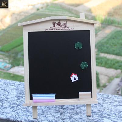 China DIY Paint Two Uses Wooden Magnetic Blackboard Kids Small Homes Drawing Board Shop Signboard Desk Study Hanging Message Board for sale