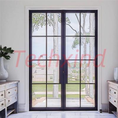 China Modern Double Entry Doors Front Glass Pivot Others Waterproof French Aluminum Black Exterior Villa Front for Modern Rooms Exterior for sale