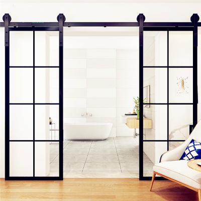 China Waterproof Glass Barndoor Balcony Balcony Kit Cheap Ceiling Mount Single Barn Doors Hardware for sale