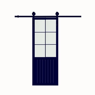 China Waterproof 30 Inch Low Profile Barndoor Glass Pocket Barn Hardware Exterior Exit Doors for sale