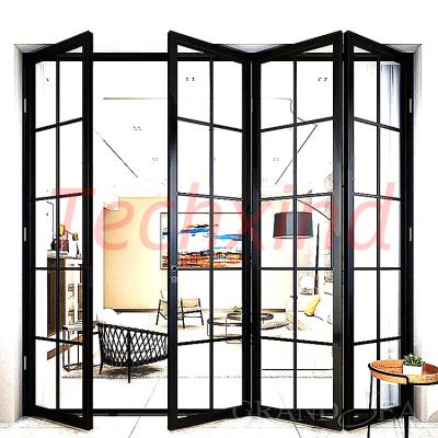 China Custom Cheap Thermal Insulation Barnyard Farmhouse House 4 Panel Glass Cabinet 3 Cavity Sliding Doors for sale