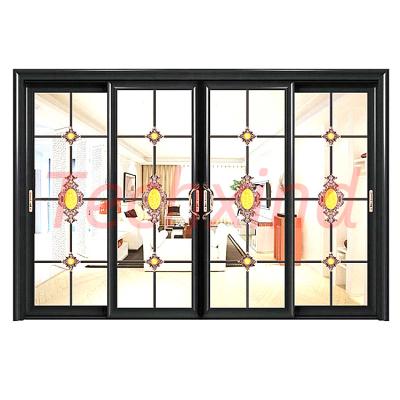 China Cheap Interior Barn Frameless Custom Barnyard Heat Insulation Tub Glass Sliding Double Glazed Doors for sale