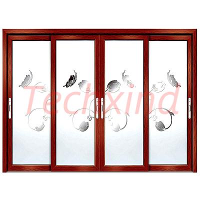 China Cheap Heat Insulation Barnyard Double Glazed Panel 3 Sliding Balcony Price Bedroom Glass Doors for sale