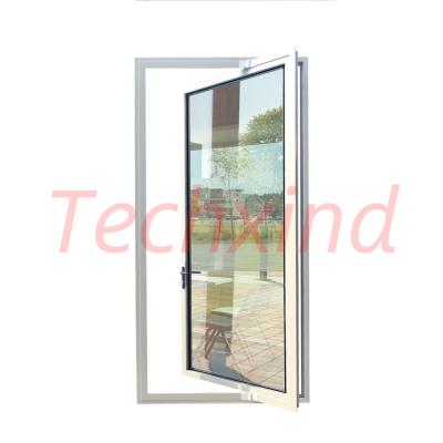 China Heat Insulation 36 Internal Curved Barn Hinge Bifold Hinged Glass Hidden Sliding Granite Doors Frame for sale