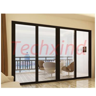 China Cheap Concertina 36 Impact Frames Heat Insulation Slider Glass Bifold Core Metal Doors Frame for sale