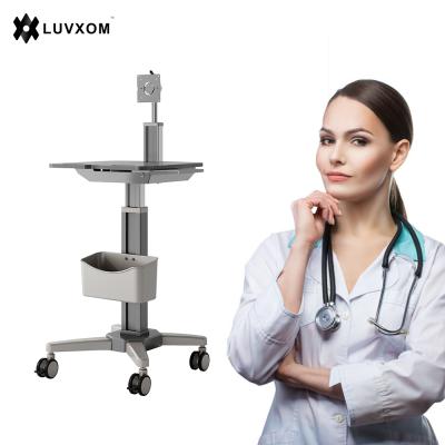 China LX-DC-014 High Quality Adjustable Height Adjustable Table Trolley Single Hospital Medical Cart Ward Round Cart for sale