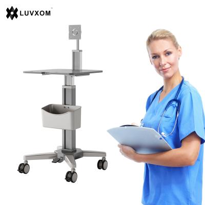 China Adjustable Height Computer Display Device Medical Cart Single Room Round Hospital Trolley LX-DC-012A for sale