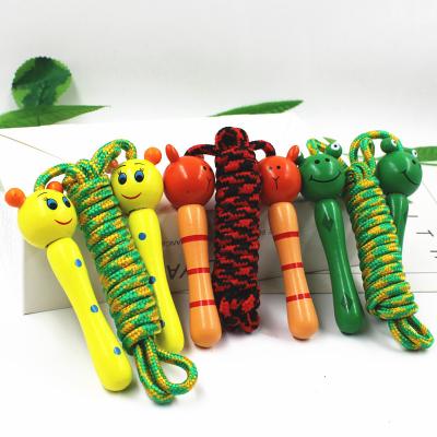 China Wholesale Wooden Children's Handle Entertainment Fitness Sports Wooden Hand Jump Rope Cute Animals Jump Rope for sale