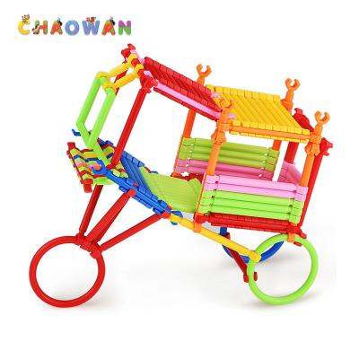 China Construction Toy Building Blocks Kids Educational Matching Stacking Blocks DIY Plastic Stick Shaped Splicing Toys for sale