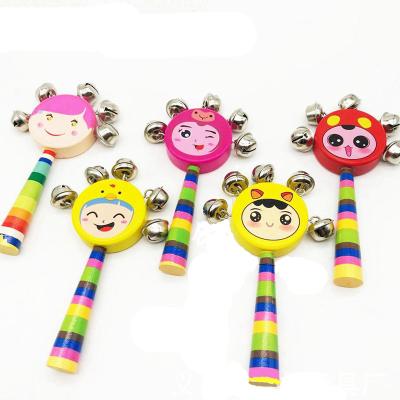 China Cute Rattle Drum Rattle Drum Chinese Traditional Chinese Baby Face Doll Rattle Handbell Musical Toy for sale