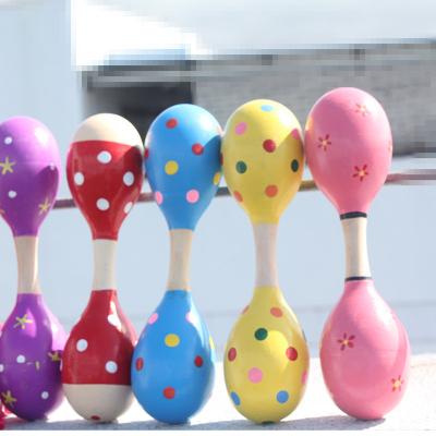 China Wooden Maracas Toy Wooden Sand Hammer of new musical creative double main hammer of sand 22cm for sale