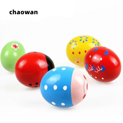 China Early Education Toy Musical Eggs Sand Eggs Wooden Percussion Instrument Musical Wooden Hammer Children for sale