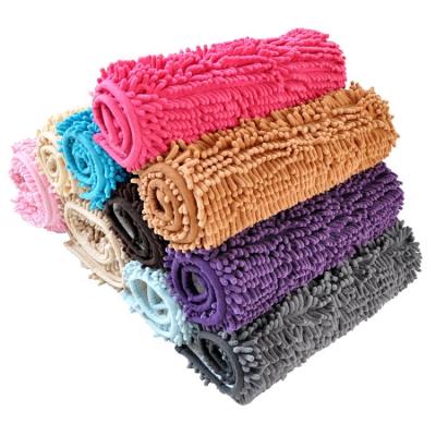 China Amazon Best Sellers Microfiber Chenille Floor Non-Slip Customized Bath Mat for sale