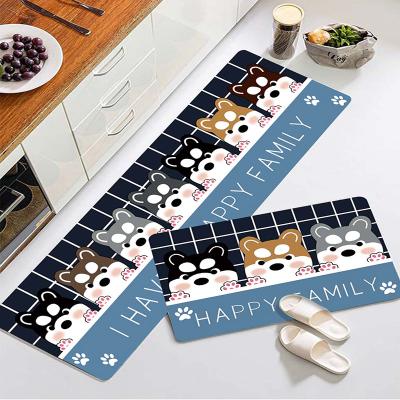 China (CHAKME) Hot Selling Printed Kitchen Non-slip Mat Custom Design Carpet TPR Backing PVC Backing for sale