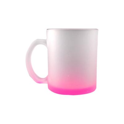 China 11OZ Sublimation Frosted Glass Mug Sustainable With Bottom Color for sale