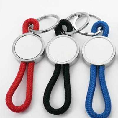 China Ring Blank Sublimation Nylon Rope Keychain Keychain for sale