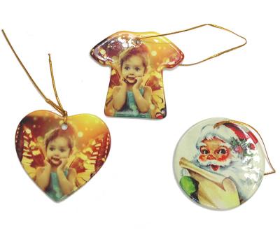 China For Decoration Blank Ceramic Sublimation Ornament Christmas Ornament for sale