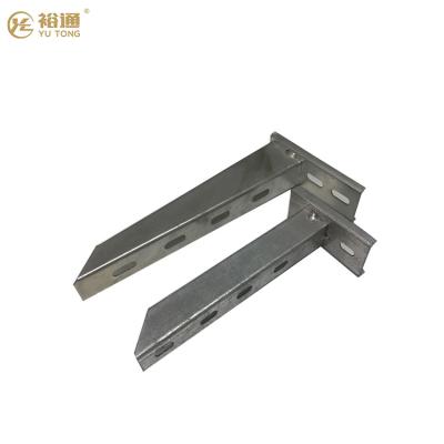 China Cable Tray Support Ventilated Trunking Galvanized Perforating Cable Tray Heavy Duty Arm Support for sale