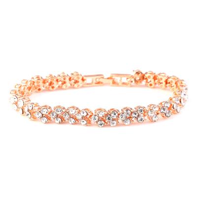 China Fashion Rose Gold Bright Crystal Bracelets Luxury Jewelry Casual/Sporty Zircon Bracelets For Women Gift for sale