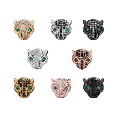 China Fashion Jewelry DIY Accessories Jewelry Making Charm Beads Zircon Black Panther Heads Crown Spacer Accessories Wooden Stone Bead Bracelets Findings for sale