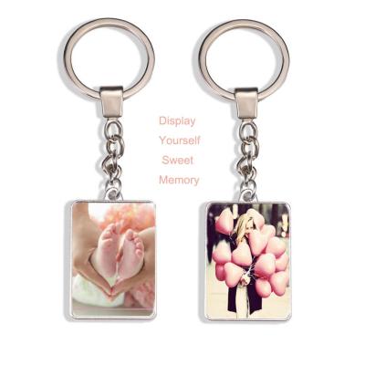 China Custom Metal Tray Silver Plated Mini Photo Album Metal Frame Photo Album Pet Family Pet Family Daily Life Photo Display Baby Key Chain for sale