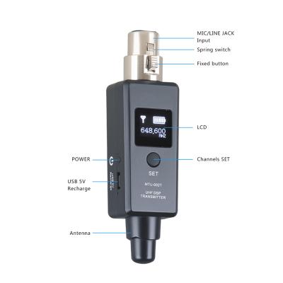 China Professional Wireless Interview Microphone MUT-002 UHF xlr Speaker Transmitter Wireless Adapter for sale