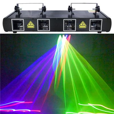 China Stadium nightclub bar decoration strobe light beam projector light four lens laser animation etc. stage concert hotel led laser disco stage light for sale