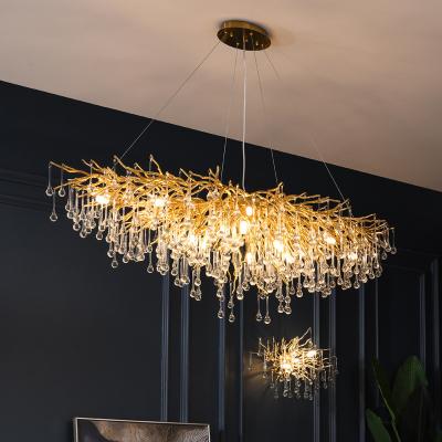 China Contemporary Nordic Living Room LED Chandelier Decorative Dining Room Crystal Light Fixtures Modern Luxury Hanging Pendant Light for sale