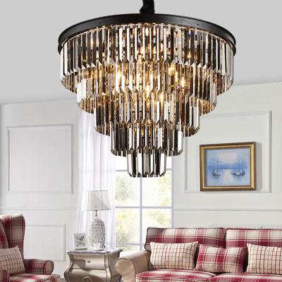 China Contemporary Large Round Pendant Lamp Black Decorative Fixture Living Room Dining Chandelier Light Modern Pendant Lights Luxury for sale