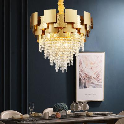 China Large Contemporary Modern Home Living Room Chandelier Pendant Lamp Crystal Chandeliers Ceiling Lighting Luxury Golden Hanging Fixture for sale