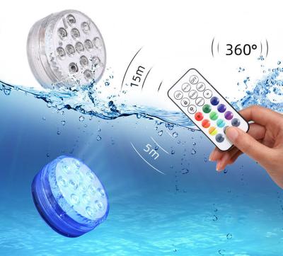 China Theme Park IP68 16Colors Colorful Remote Control Pool Lamp RGB Underwater Wall Mounted Led Swimming Pool Light for sale