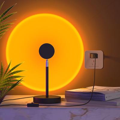 China Creative Portable Sunset Lamp Projection Rotation Rainbow Lamp Led Romantic Light Sunset Red Light With USB Night Light Modern Living Room for sale