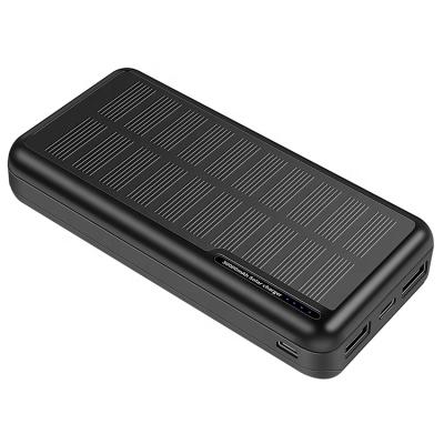 China Solar Power Banks 30000mah External Solar Power Bank Solar Panel Charging High Capacity Mobile Battery Charger for sale