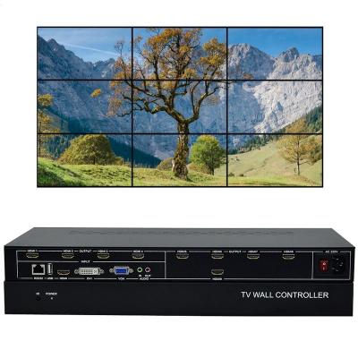 China Rotation 3x3 video wall controller 1x9 1x8 2x3 3x2 2x4 4x2 2x5 USB DVI VGA HDMI splicing TV Wall video wall controller processor for sale