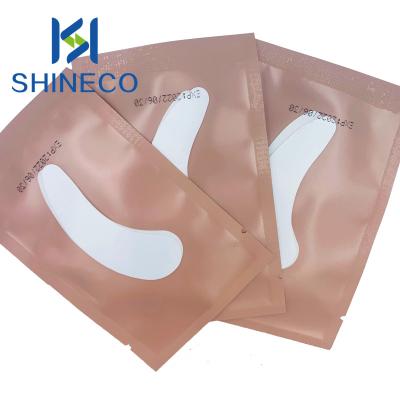 China Covering Lashes Factory Logo OEM Lower Private Self Adhesive Collagen Gel Wet Eye Pads Under Eye Pads For Eyelash Extensions Push Sheets Form for sale