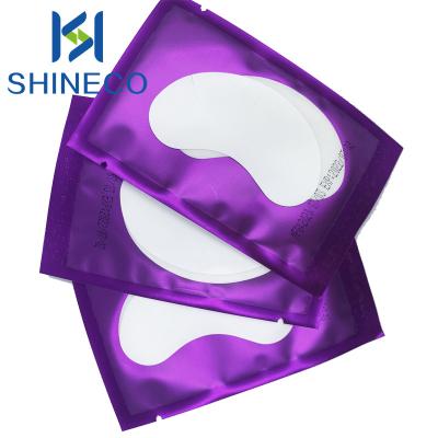 China Bottom Covering Whips OEM Collagen Gel Eye Pads Under Eye Pads For Eyelash Extensions Leaf Shape Factory Logo Private Label Natural Eye Patch for sale